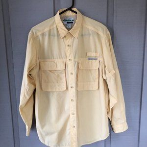 Exfficio Buzz Off Insect Shield Yellow Hiking Fishing Shirt Medium